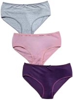 Γυναικεία Βαμβακερά Σλιπ σε Μεγάλα Μεγέθη 3Pack D1004 - ΠΟΛΥΧΡΩΜΟ