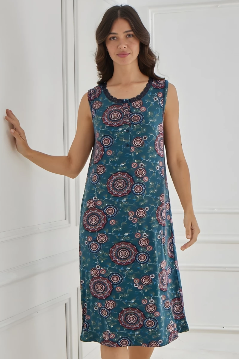 Γυναικείο Νυχτικό Viscose Floral W40121 - ΠΕΤΡΟΛ