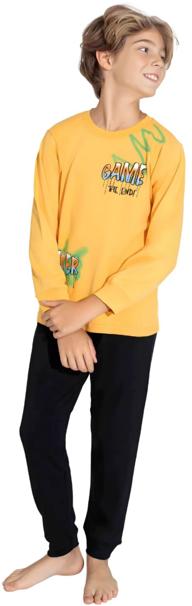 Παιδική Πιτζάμα Αγόρι Homewear W7411 - ΚΙΤΡΙΝΟ