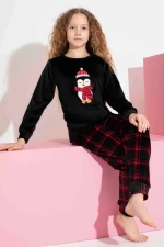 Παιδική Πιτζάμα Κορίτσι Homewear Βελουτέ S3151 - ΜΠΛΕ ΣΚΟΥΡΟ