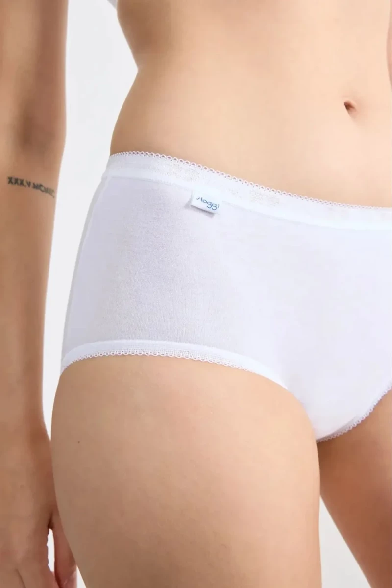 Sloggi Basic Midi Γυναικείο Slip Βαμβακερό 10005038-0003 - ΛΕΥΚΟ