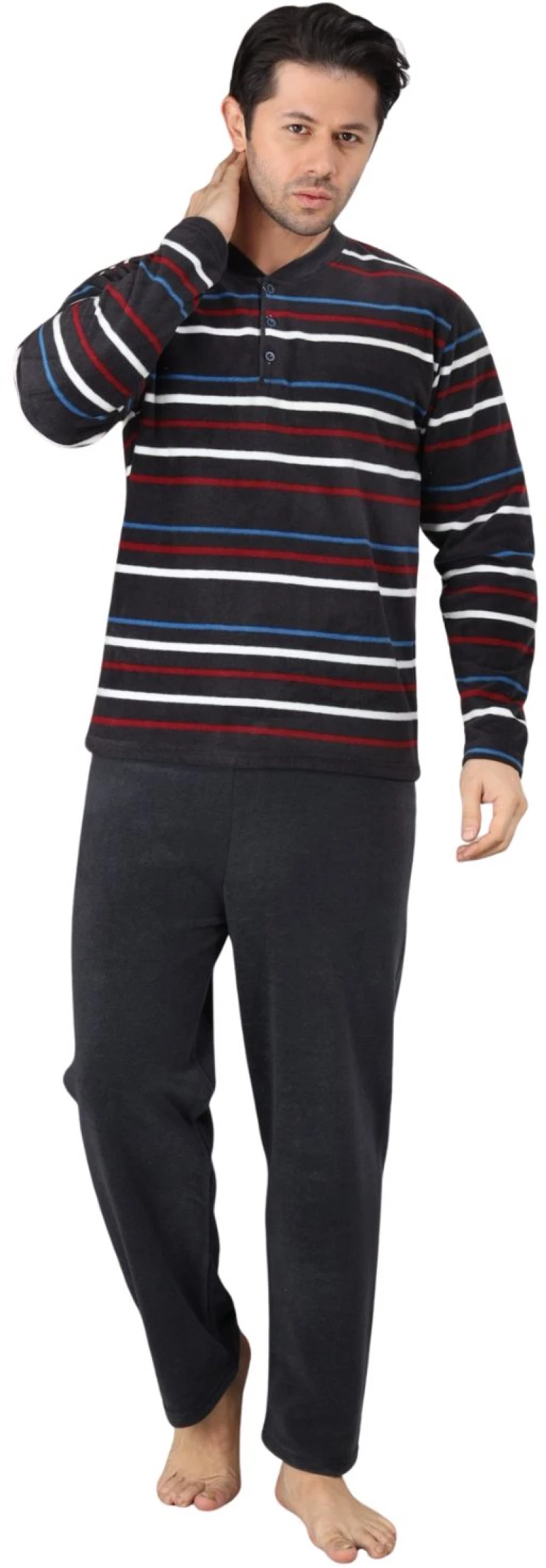 Ανδρική Πιτζάμα Fleece 0615 - ΑΝΘΡΑΚΙ