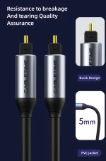 CABLETIME καλώδιο ήχου Toslink CT-AV380-P04GN  gold plated  5mm  5m  μαύρο