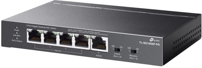 TP-LINK desktop switch TL-SG1005P-PD  5x Gigabit θύρες  PoE+  UN/1.0