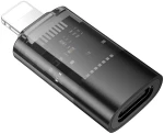Hoco UA36A Αντάπτορας OTG Lightning Male σε USB-C Female – Transparent Black