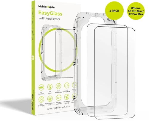 Αντιχαρακτικό Γυαλί Mobile Origin EasyGlass with Applicator για iPhone 16 Pro Max / 17 Pro Max 2-Pack