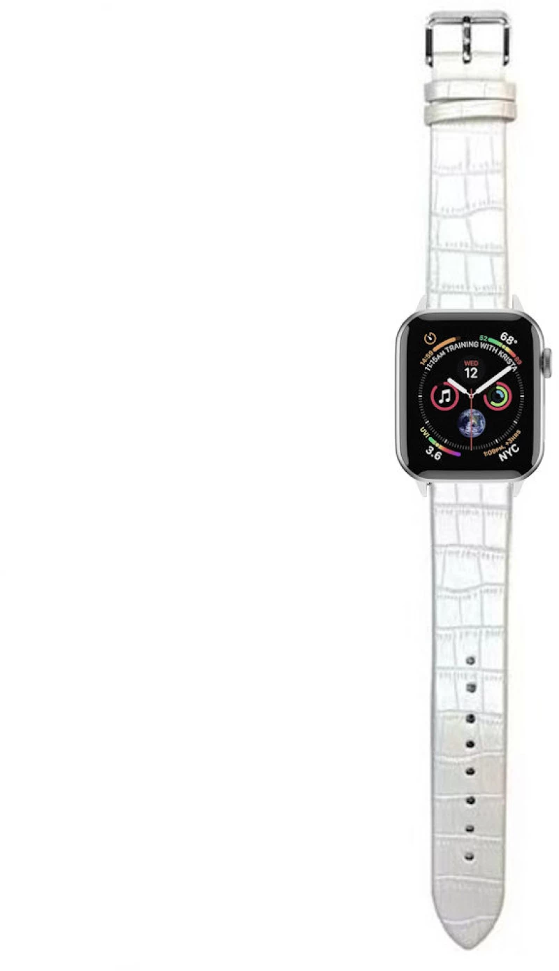Croco Λουράκι Δερματίνης για Apple Watch 49mm / 45mm / 44mm / 42mm - White