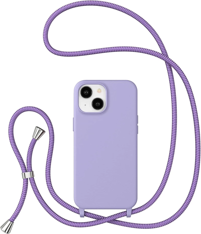 iPhone 15 - Slim Phone Case, Crossbody case, 6.1 inch (Purple)