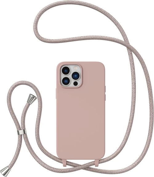 iPhone 15 Pro Max - Slim Phone Case, Crossbody case, 6.7 inch (Pink Sand)