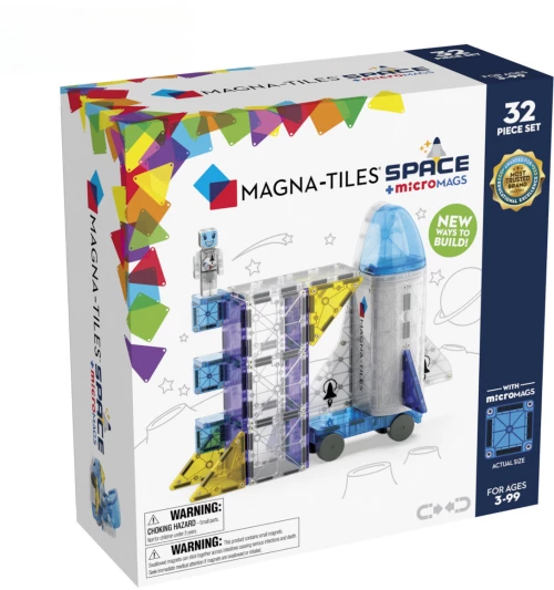 Magna-Tiles Μαγνητικό Παιχνίδι Κατασκευών Space 32 Τεμάχια για Παιδιά 3+ Ετών (242032)