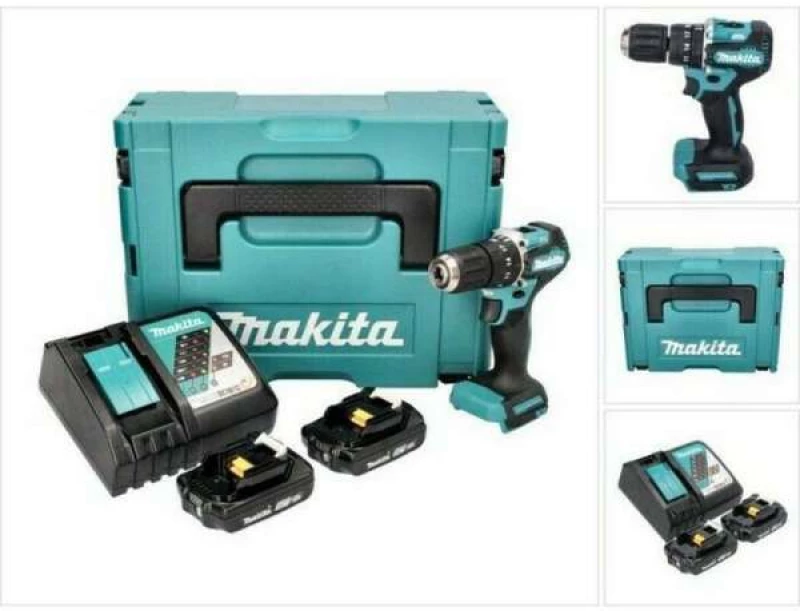 Makita DHP487RAJ Κρουστικό Δραπανοκατσάβιδο Μπαταρίας 18V 2x2.0Ah