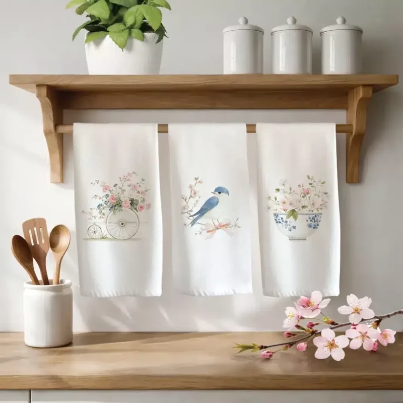 Ποτηρόπανα Κουζίνας Jardin Σετ 3ΤΜΧ Λευκό (3) 50 x 70 cm