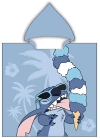 Παιδικό Πόντσο Microfiber Stitch Ice Cream Σιέλ 55 x 110 cm