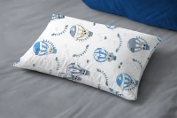 Μαξιλαροθήκη Εμπριμέ kids The Floating Zoo 596 50X70 White-Blue 100% Cotton - -