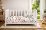 Παπλωματοθήκη Εμπριμέ bebe Dinosaur 520 120x160 White-Orange 100% Cotton - -