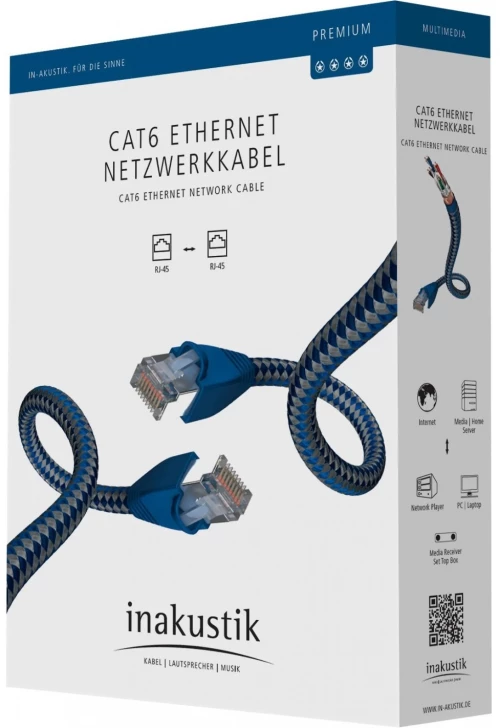 in-akustik Premium Network cable CAT6 RJ45 1M (480301)