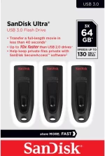 MEMORY DRIVE FLASH USB3 64GB/3PK SDCZ48-064G-G46T SANDISK