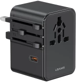 USAMS φορτιστής/αντάπτορας πρίζας CC310, 2x USB & 3x USB-C, universal, 70W, μαύρος