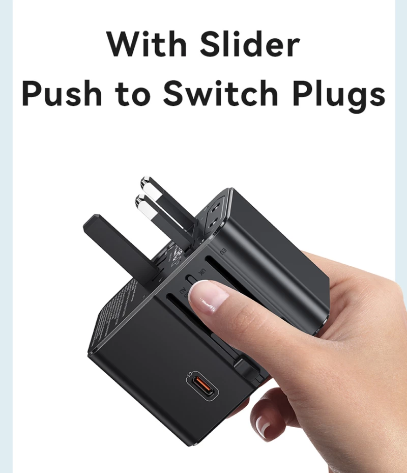 USAMS φορτιστής/αντάπτορας πρίζας CC310, 2x USB & 3x USB-C, universal, 70W, μαύρος