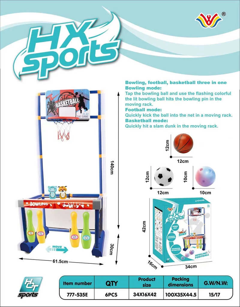 Αθλητικό παιχνίδι 3 in 1 - Bowling-Football-Basketball - 777-535E - 232358