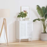 vidaXL Πόρτες ντουλαπιών Louvred Design 2 τεμάχια Λευκό 69x29,5 cm