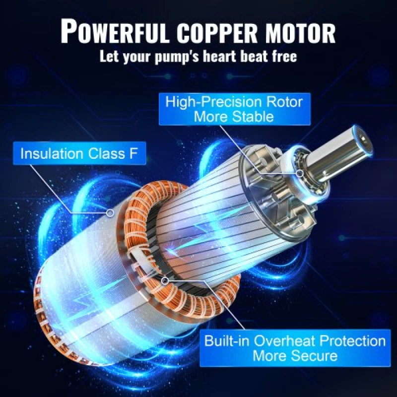Υποβρύχια αντλία VEVOR Deep Well, 750W 230V/50Hz, 100L/min 66 m Head Sand Resistant