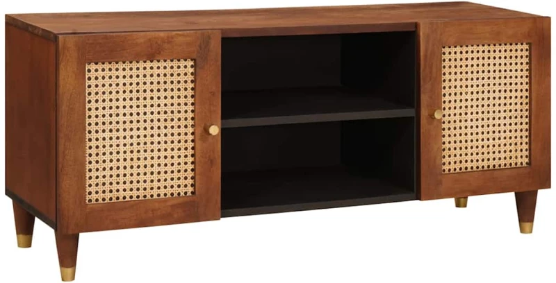 vidaXL Ντουλάπι TV με ράφι Καφέ 105 x 33,5 x 46 εκ. Στερεό ξύλο μάνγκο