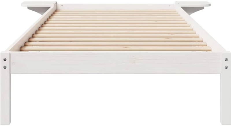 vidaXL Κρεβατοκάμαρα με Πλαϊνά Τραπέζια Λευκό 90 x 220 cm