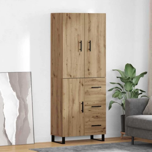 vidaXL Highboard με συρτάρι 2 pcs Artisan Oak 69,5 x 34 x 180 εκ.