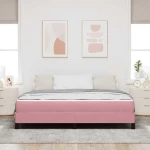 vidaXL Κρεβάτι με ελατήρια με στρώμα Ροζ 180 x 210 cm ύφασμα