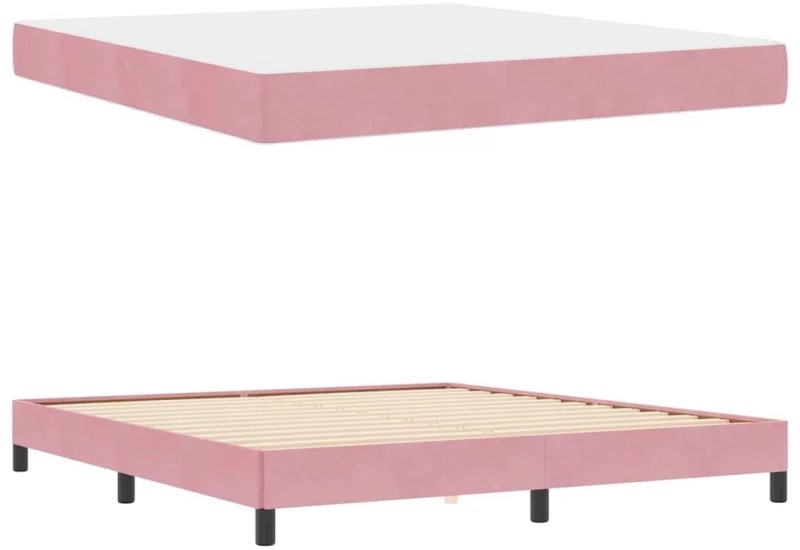 vidaXL Κρεβάτι με ελατήρια με στρώμα Ροζ 180 x 210 cm ύφασμα