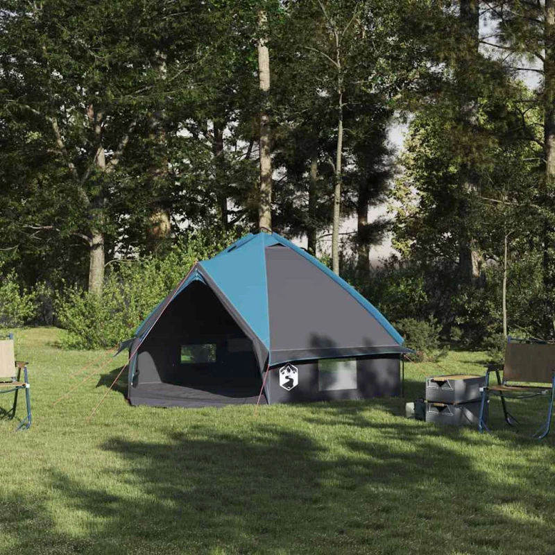vidaXL Τέντα Τιπίνι 4-Ατόμων Μπλε και Γκρι 388 x 320 x 169 εκ.