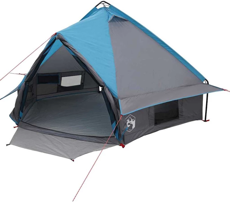 vidaXL Τέντα Τιπίνι 4-Ατόμων Μπλε και Γκρι 388 x 320 x 169 εκ.