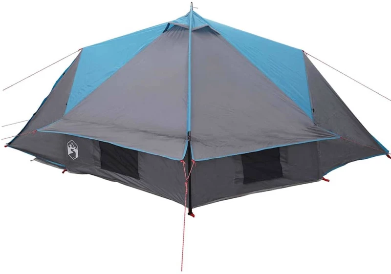 vidaXL Τέντα Τιπίνι 4-Ατόμων Μπλε και Γκρι 388 x 320 x 169 εκ.