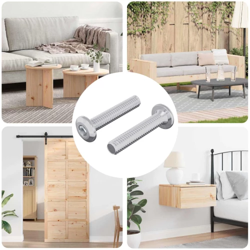 vidaXL Βίδα με κλειδί κεφαλής 2 pcs Ασημί M6 x 30 χιλ. Ατσάλι