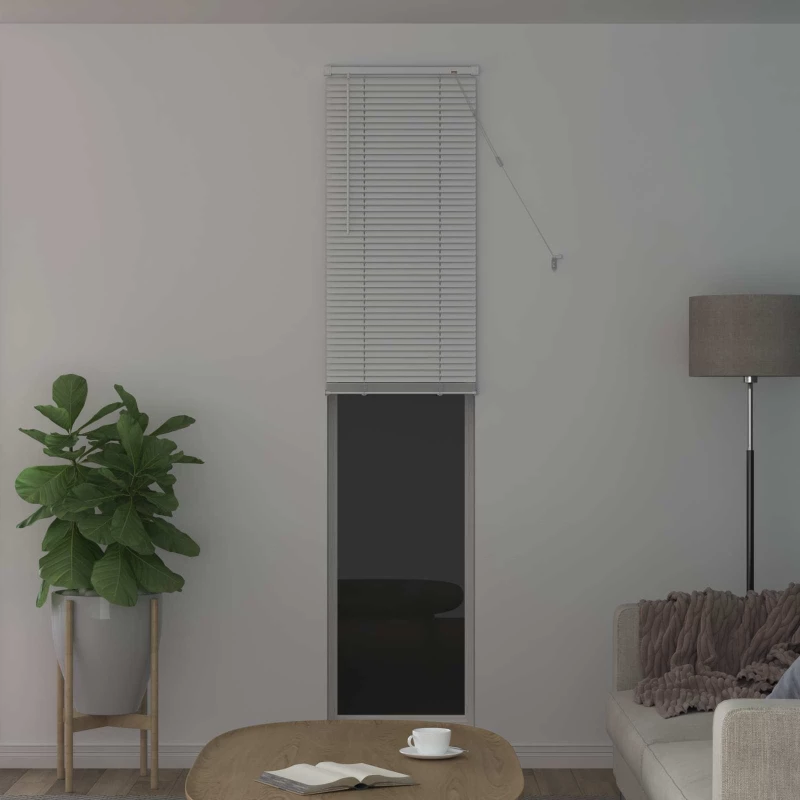 vidaXL Βενετσιάνικη Σκίαση Λευκός 213 x 50 εκ PVC