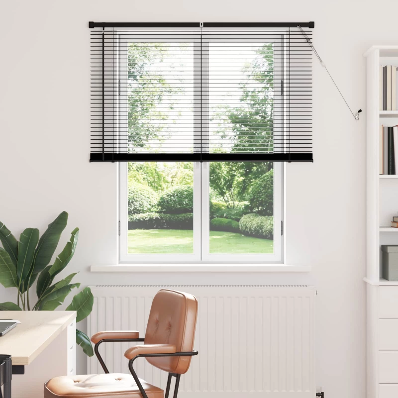vidaXL Βενετσιάνικη Σκίαση Μαύρο 150 x 120 cm PVC