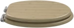 vidaXL Μαλακή κλειστή λεκάνη Ανοιχτό Χρώμα Μπαμπού 44 x 38 εκ.