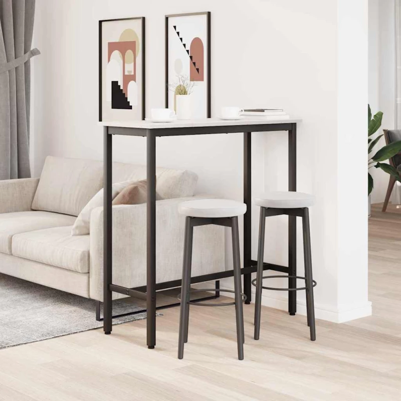 vidaXL τραπέζι Λευκό 100 x 40 x 101 εκ Μηχανισμένο ξύλο και ατσάλι