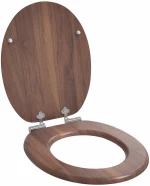 vidaXL Μαλακή κλειστή λεκάνη 2 pcs Καφέ 44 x 38 εκ. Πίνακας MDF