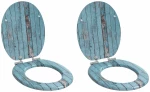 vidaXL Μαλακή κλειστή λεκάνη 2 pcs Μπλε 44 x 38 εκ. Πίνακας MDF