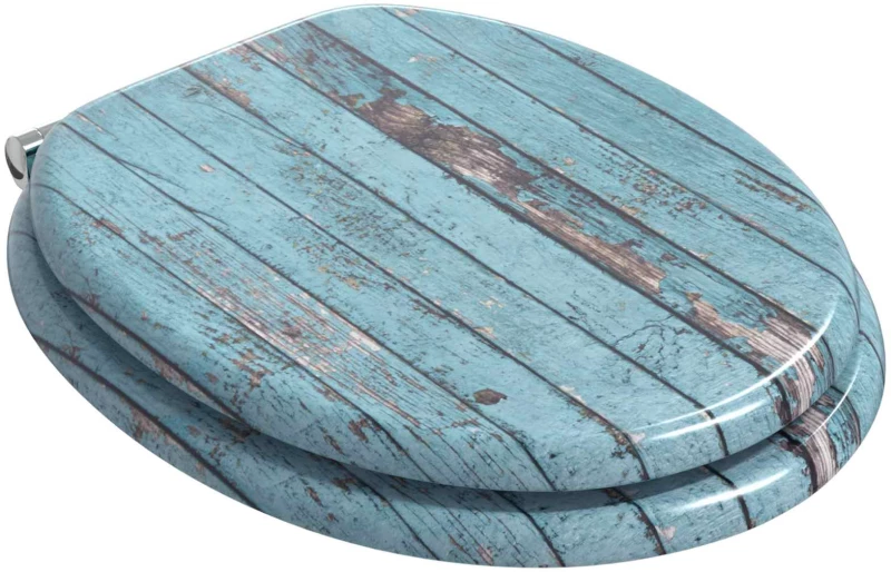 vidaXL Μαλακή κλειστή λεκάνη 2 pcs Μπλε 44 x 38 εκ. Πίνακας MDF