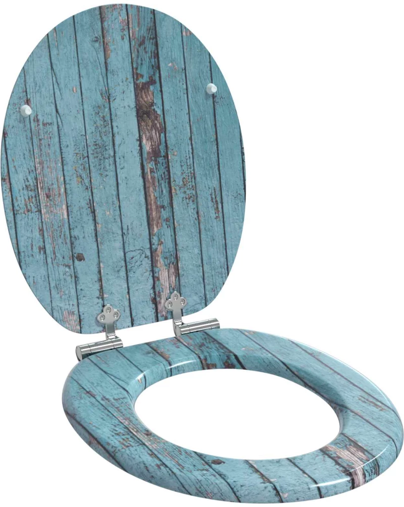 vidaXL Μαλακή κλειστή λεκάνη 2 pcs Μπλε 44 x 38 εκ. Πίνακας MDF