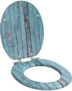 vidaXL Μαλακή κλειστή λεκάνη 2 pcs Μπλε 44 x 38 εκ. Πίνακας MDF