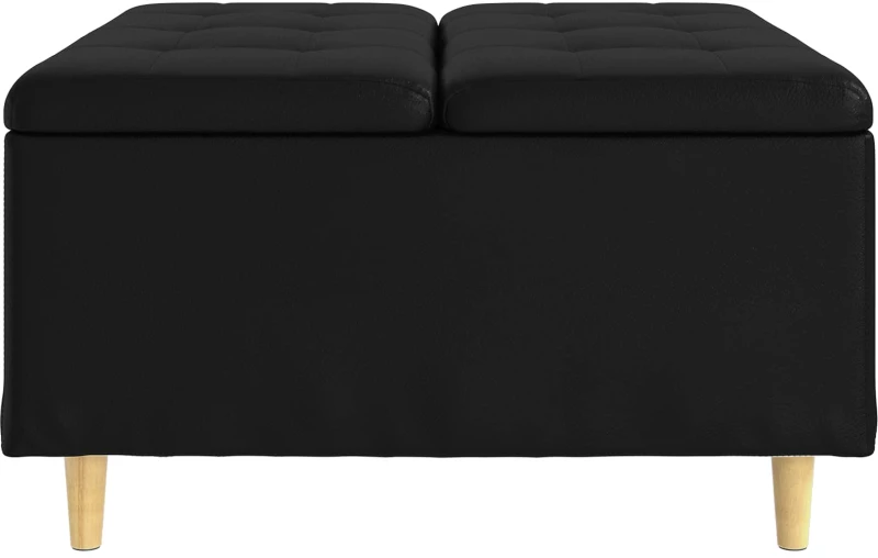 vidaXL Οθωμανικό αποθήκευσης Μαύρο 80 x 80 x 45 cm Τεχνητό δέρμα