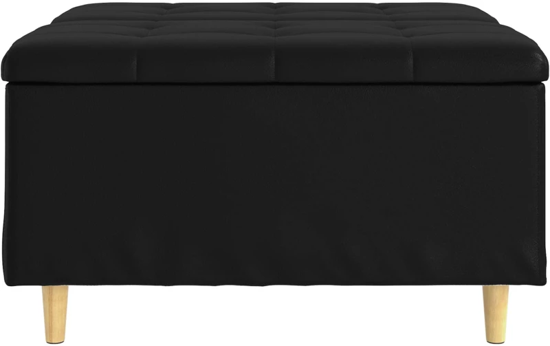 vidaXL Οθωμανικό αποθήκευσης Μαύρο 80 x 80 x 45 cm Τεχνητό δέρμα