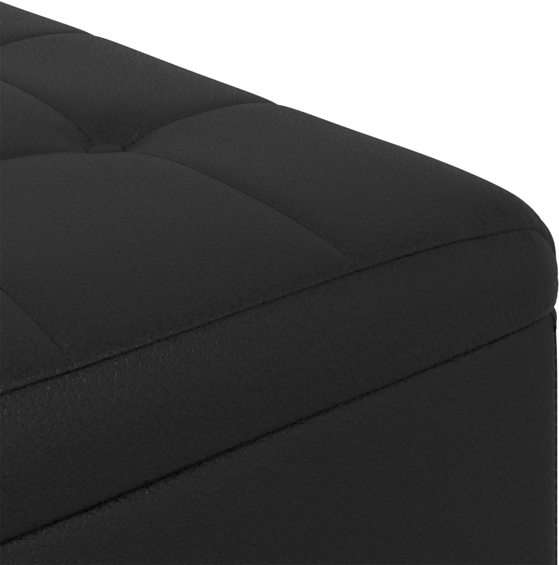 vidaXL Οθωμανικό αποθήκευσης Μαύρο 80 x 80 x 45 cm Τεχνητό δέρμα