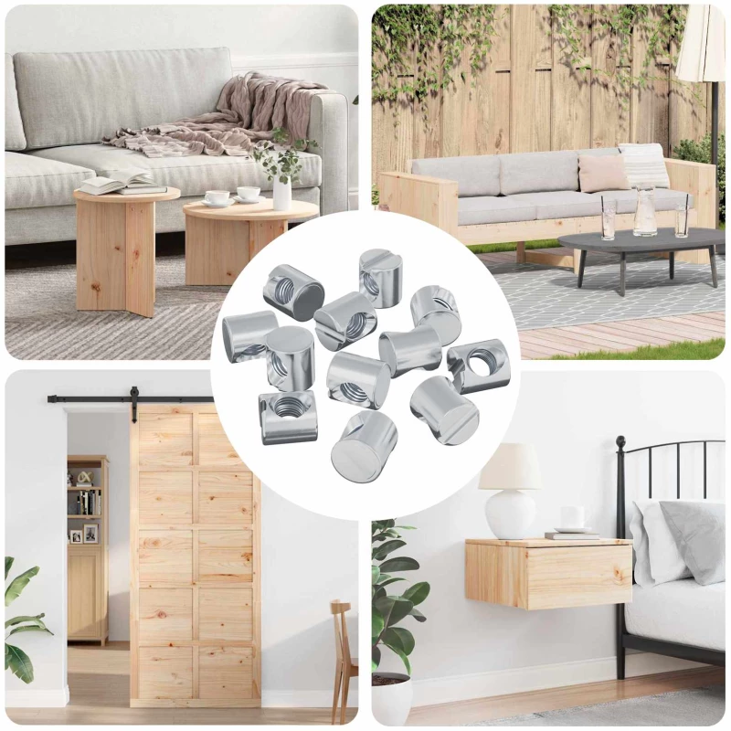 vidaXL Βίδες κουμπώματος 4500 pcs Ασημί M6 x 12 χιλ Μέταλλο
