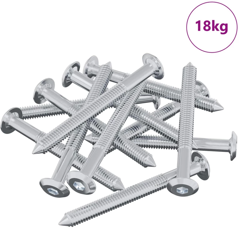 vidaXL Βίδα 1600 pcs Ασημί M6 x 60 χιλ. Ατσάλι