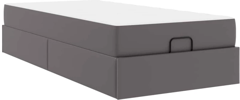 vidaXL Σκελετός κρεβατιού με στρώμα Άλλο 2 pcs Γκρι PVC